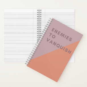 Funny Enemies to Vanquish Pink & Coral Modern Notitieboek