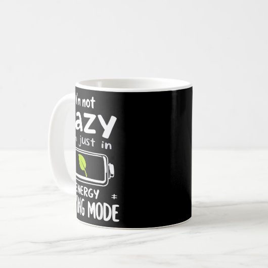 Funny Energy Saving Mode Design Lazy Humor Joke Gi Koffiemok (Voorkant links)