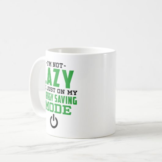 Funny Energy Saving Mode Gag Koffiemok (Voorkant links)