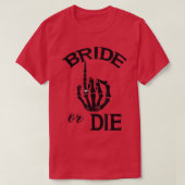 Funny Engaged Bride Skeleton Hand Wedding Ring for T-shirt (Design voorkant)