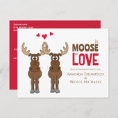 Funny Engagement Party Whimsical Moose QR Code Briefkaart (Voorkant / Achterkant)