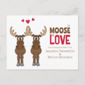 Funny Engagement Party Whimsical Moose QR Code Briefkaart (Voorkant)