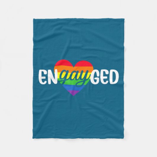 Funny Engayged Gay Couple Engagement Party Rainbow Fleece Deken (Voorkant)