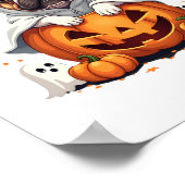 Funny Engelse Bulldog Geest Boo Halloween Dames M Poster (Hoek)