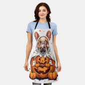 Funny Engelse Bulldog Geest Boo Halloween Dames M Schort (Gedragen)