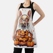 Funny Engelse Bulldog Geest Boo Halloween Dames M Schort (Insitu)