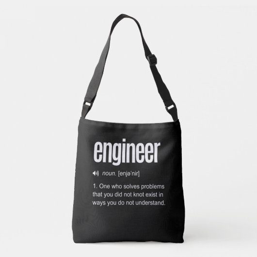 Funny Engineer Definition Crossbody Tas (Achterkant)