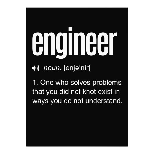 Funny Engineer Definition Foto Afdruk (Voorkant)