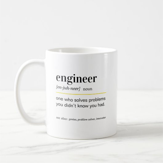 Funny Engineer Definition Gift Koffiemok (Links)