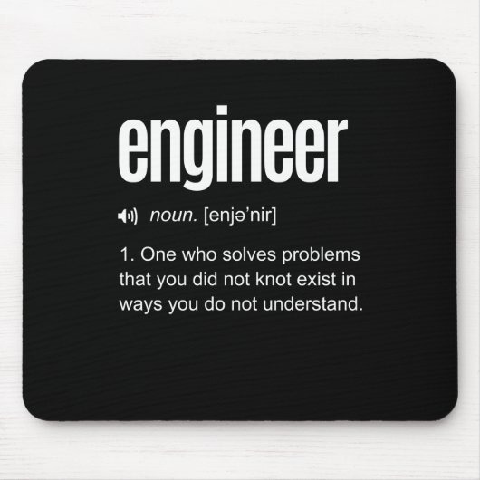 Funny Engineer Definition Muismat (Voorkant)