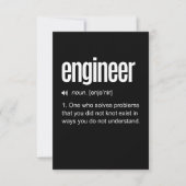 Funny Engineer Definition RSVP Kaartje (Voorkant)