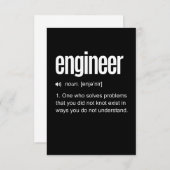 Funny Engineer Definition RSVP Kaartje (Voorkant / Achterkant)