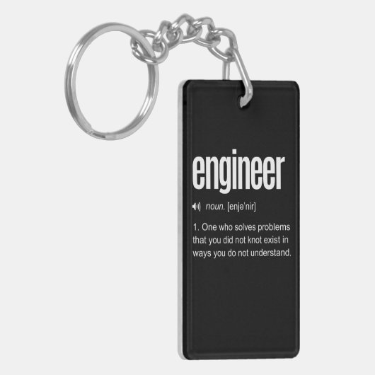 Funny Engineer Definition Sleutelhanger (Voorkant Links)