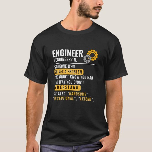 Funny Engineer Definition T-Shirt (Voorkant)