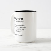 Funny Engineer Definition Tweekleurige Koffiemok (Voorkant links)