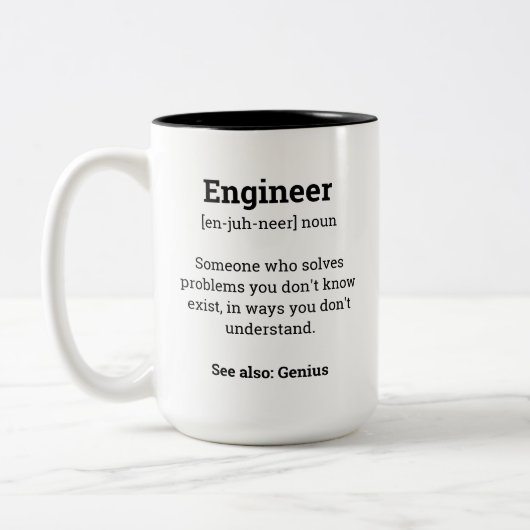 Funny Engineer Definition Tweekleurige Koffiemok (Links)