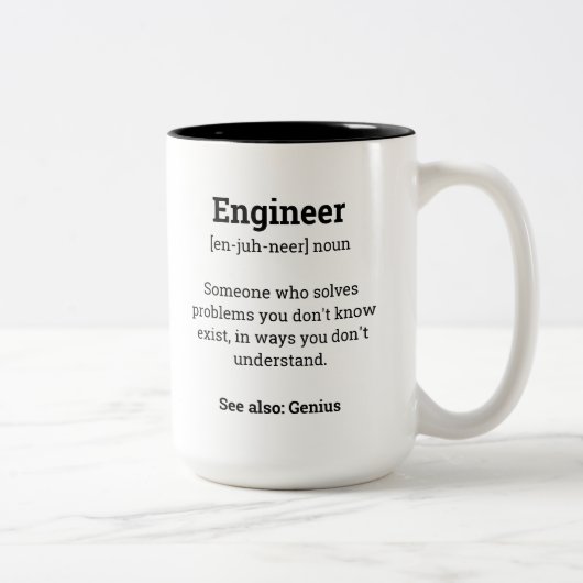 Funny Engineer Definition Tweekleurige Koffiemok (Rechts)
