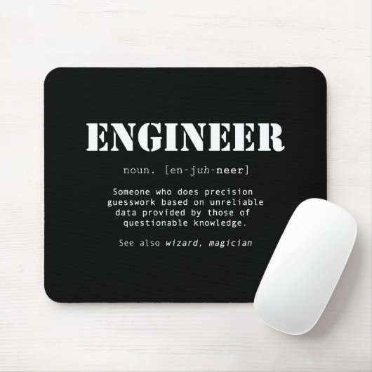 Funny Engineer Dictionary Definition Muismat (Met muis)
