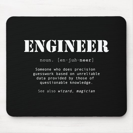 Funny Engineer Dictionary Definition Muismat (Voorkant)