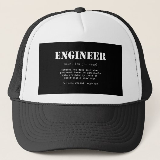 Funny Engineer Dictionary Definition Trucker Pet (Voorkant)