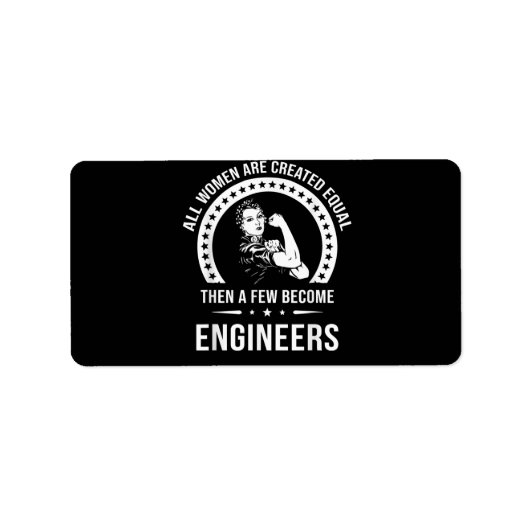 Funny Engineer for All Women Creëer Etiket (Voorkant)