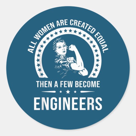 Funny Engineer for All Women Creëer Ronde Sticker (Voorkant)