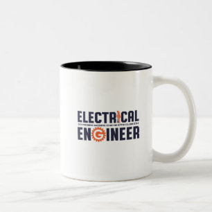 Funny Engineer Humor Electrical Engineering Job Tweekleurige Koffiemok