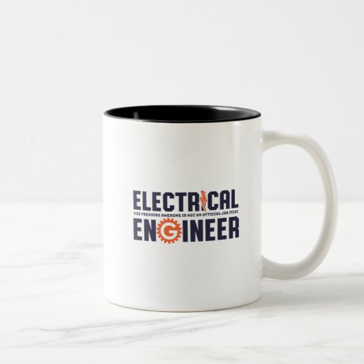 Funny Engineer Humor Electrical Engineering Job Tweekleurige Koffiemok (Rechts)