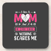 Funny Engineer mama, Engineer mama Bier Onderzetter (Voorkant)