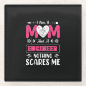 Funny Engineer mama, Engineer mama Glazen Onderzetter (Voorkant)