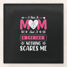 Funny Engineer mama, Engineer mama Glazen Onderzetter