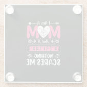 Funny Engineer mama, Engineer mama Glazen Onderzetter (Achterkant)