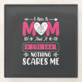 Funny Engineer mama, Engineer mama Glazen Onderzetter (Voorkant)