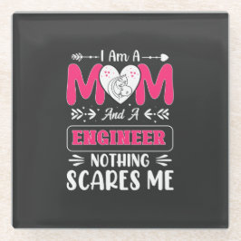 Funny Engineer mama, Engineer mama Glazen Onderzetter