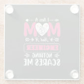 Funny Engineer mama, Engineer mama Glazen Onderzetter (Achterkant)