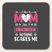 Funny Engineer mama, Engineer mama Kartonnen Onderzetters (Voorkant)