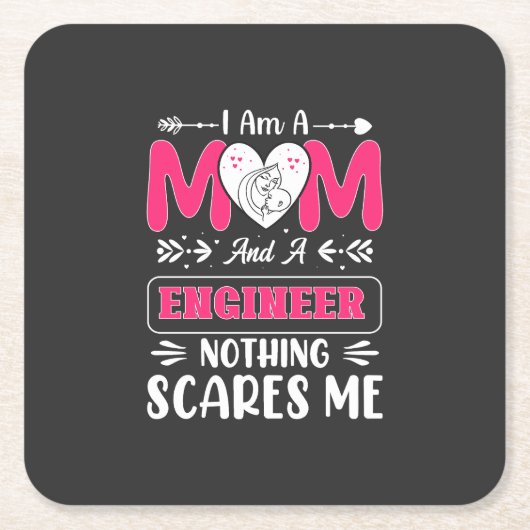 Funny Engineer mama, Engineer mama Kartonnen Onderzetters (Voorkant)