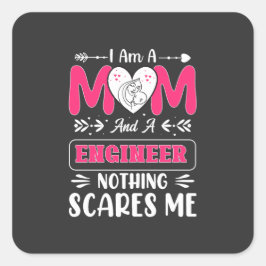 Funny Engineer mama, Engineer mama Vierkante Sticker
