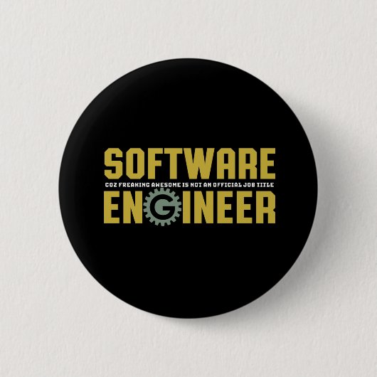 Funny Engineer Software Engineering and Programmer Ronde Button 5,7 Cm (Voorkant)