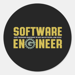 Funny Engineer Software Engineering and Programmer Ronde Sticker