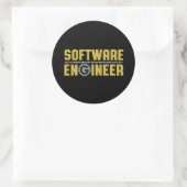 Funny Engineer Software Engineering and Programmer Ronde Sticker (Tas)