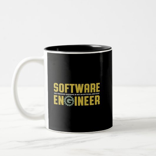 Funny Engineer Software Engineering and Programmer Tweekleurige Koffiemok (Links)