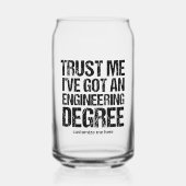 Funny Engineering Afstuderen Custom Engineer Blikvorm Glas (Voorkant)