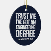 Funny Engineering Afstuderen Custom Engineer Blue Keramisch Ornament (Rechts)