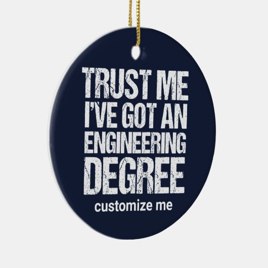 Funny Engineering Afstuderen Custom Engineer Blue Keramisch Ornament (Rechts)