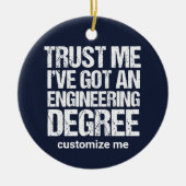 Funny Engineering Afstuderen Custom Engineer Blue Keramisch Ornament (Voorkant)