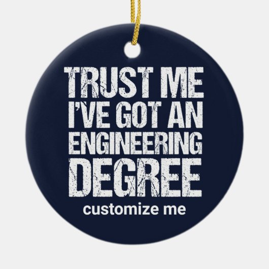 Funny Engineering Afstuderen Custom Engineer Blue Keramisch Ornament (Voorkant)
