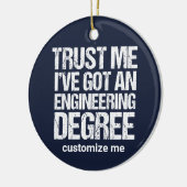 Funny Engineering Afstuderen Custom Engineer Blue Keramisch Ornament (Links)