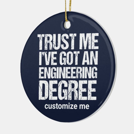 Funny Engineering Afstuderen Custom Engineer Blue Keramisch Ornament (Links)