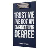 Funny Engineering Afstuderen Custom Engineer Blue Klembord (Links)